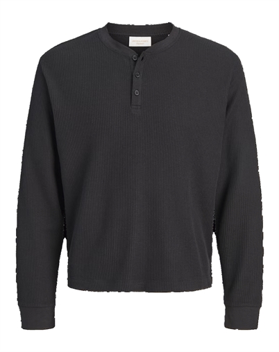 Jack & Jones - JORChamberi Henley Langarmshirt - Black